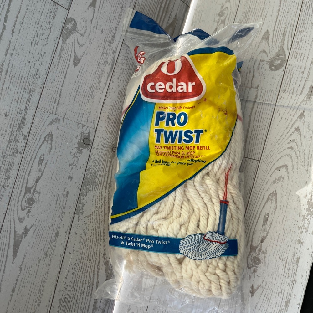 O-Cedar‎ Pro Twist Self-Twisting Mop Refill Fits All Twist N Mop White Cotton